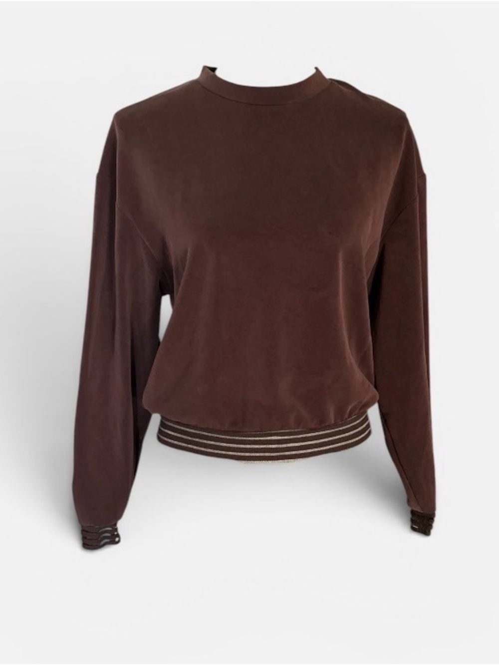Brown Crewneck Pullover Top